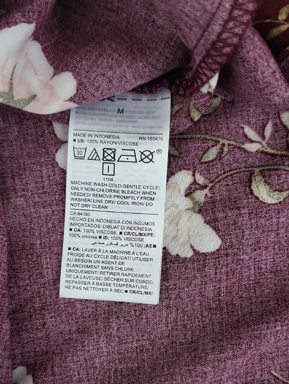 Floral Peasant Blouse - Burgundy - Picture 4 of 5
